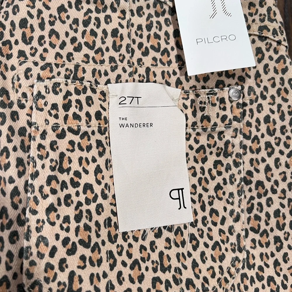 Pilcro Beige Leopard Print Straight Leg Pants - Picture 6 of 13